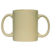 HealthGoodsIn- Ceramic Dual Handle Mug for Secure Hold | BPA-Free Double Handled Ceramic Mugs to Aid Tremors | 11.83 US Fl. Oz. (350 Ml) - Light Lemon Color