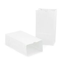 Hygloss Products HYG66101BN White Paper Bags Size 6, Grade Kindergarten to 1 Age, 5" Height, 6" Wide, 11" Length (Pack of 200)