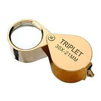 Foldable Chrome Jewelers Loupe Magnifier Pocket Magnifying Eye Glass Lens (30x21mm gold)