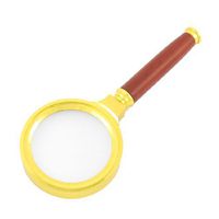 uxcell 3X 60mm Dia Gold Tone Metal Frame Exquisite Rosewood Handle Magnifier