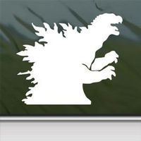 Godzilla Shadow Gojira Kaiju - Vinyl 4" tall (Color: WHITE) decal laptop tablet skateboard car windows stickers