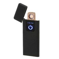 Teepao USB Rechargeable Lighter, Fingerprint Sensor Flameless Lighter LED Power Display 0.4cm Ultra Thin Portable Touch Cigartte Lighter Double Side Cigarette Ignition Tool,Metal