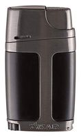 Xikar ELX Double Jet Flame Lighter, Ergonomic Design, Built-in 9mm Cigar Punch, Charcoal