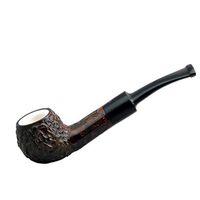 Gasparini Maxim Domino Briar Meerschaum Lined Carved semi Bent Small Tobacco Smoking Pipe