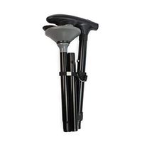 Zuckbergs Foldable Walking Cane with LED Light for Men Women Hand Walking Stick - Sleek, Comfortable T Handles (Black)