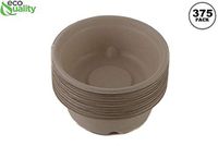 EcoQuality 16oz Round Deep Disposable Bowls [375 PACK] - 100% Biodegradable Sugarcane Bagasse Bamboo Fibers Sturdy Compostable Eco Friendly Environmental Paper Plastic Bowl Alternative Tree Free