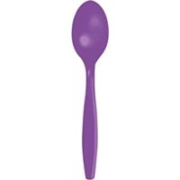 Club Pack of 600 Amethyst Purple Premium Heavy-Duty Plastic Party Spoons