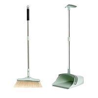 Upright Broom Combo Household Cleaning Broom Combination Folding Broom Dustpan Pan Set For Kitchen Bedroom for Home Kitchen (Color : Green, Size : 32x90cm)