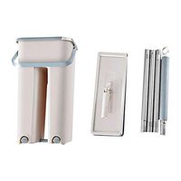 Youzpin Free Hand Wash Flat Mop Bucket Clean Set,Mop Bucket System for Floor Cleaning 2 in 1 Wash Dry with Washable Flat Fiber Mop Pads,Household Clean Mop Bucket