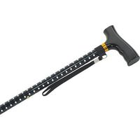 Walking Cane Aluminum Adjustable Black with White Checks