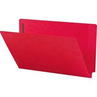 Smead End Tab Fastener File Folder, Shelf-Master Reinforced Straight-Cut Tab, 2 Fasteners, Legal Size, Red, 50 per Box (28740)