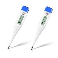 Digital Thermometer, High Precision Rectal, Oral and Underarm Clinical Basic Body Temperature Thermometer with Accurate and Fast Readings Rapidly Tests Fever for Baby, Child, Adult & Pet (2 PCS)