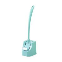 Yamalans Plastic Long Handle Toilet Brush,Bathroom Side Curved Clean Brushes Tool with Base for Corner Bending Deep Cleaning Brush Dust Window Gap Cleaning Tool Blue