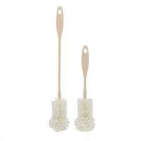 Saim Bottle Brush Cleaning Household Kitchen Milk Coffee Wine Glass Cup Washing Brush Cleaner with EVA Sponge, Long and Short Handle, 2 in 1 - White