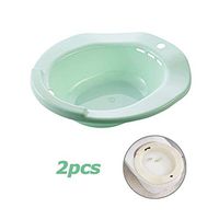 Perineal Soaking Bath Bidet, Portable Hip Nursing Basin Bowl, Sitz Bath Tub for Hemorrhoidal Relief, Elderly, Patients,Green(2pcs)