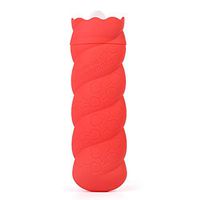 Owlike Cold and Hot Water Bottle, Silicone Hot Water Bottle, Cold Pack, Ice Pack, Pain Relief, Hand Warm Bag with Knit Cover (red)