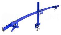 MonMount Blue Curved Triple LCD Monitor Mount Up to Three (3) 27" Screens
