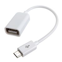 Livestream 5-inch Micro USB to USB Host Adapter Cable - Micro USB Male to USB A Female Host Cable Adapter; Connect Thumb Drive, or Other USB Devices (White)