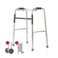 GYZ GY Elderly Walker, Collapsible Telescopic Portable Old Man with Wheel with Seat Plate Four-Legged Cane Lightweight Aluminum Alloy Disabled Assisted Walking Car, Silver Medical Supplies
