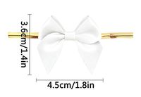 Ｗhite Gift Bows,Twist Tie Bows for Bakery Candy Lollipop Cello Bag (50 Pack)