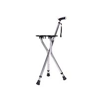 Foldable Cane, Aluminum Cane Stool Can Sit on A Chair Old Man's Stick with Stool Crutch Travel Aid