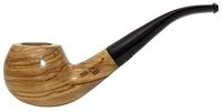 Carey Magic Inch Smoking Pipe - Olive Wood Half Bent Apple Natural Finish 323K