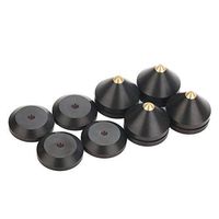 Large Speaker Spikes 1.3Inch Ebony Wood & Brass Top Isolation Stand Feet for Subwoofer Amplifier CD Player Studio Monitor Turnables via Gisveate (4 Packs)