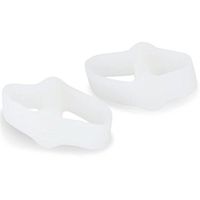 Toe Protectors 1 Pair of 2 Holes Toe Bunion Protectors Toe Separators Straighters Spreaders Correctors (White)