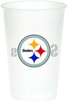 Creative Converting Officially Licensed NFL Printed Plastic Cups, 8-Count, 20-Ounce, Pittsburgh Steelers - 019525