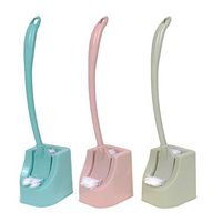 MEABEN 2 Packs Toilet Cleaning Brush and Holder Set, Toilet Bowl Brush Cleaners with Long Handle for Bathroom, Color Random