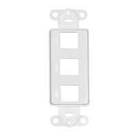 ACL Decora Insert 3 Hole for Keystone Jack Wall Plate, White, 4 Pack