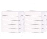 KOOMTOOM Unscented Disposable Ultra Facial Cotton Tissue Paper Towels 4.84" x7.08" 120 Sheeps, 10 Packs