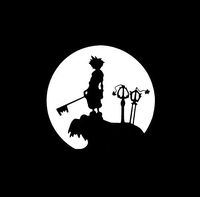 KINGDOM HEARTS VIDEO GAME SORA MOONLIGHT LOGO VINYL STICKERS SYMBOL 5.5" DECORATIVE DIE CUT DECAL FOR CARS TABLETS LAPTOPS SKATEBOARD - WHITE