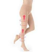 Compression Pantyhose for Women and Men 20-30 mmHg Compression Tights Closed Toe - Firm Support Gradient Compression - Treatment for Varicose Veins, Swelling, Edema (Beige, Medium)