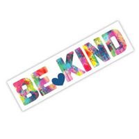 MeganJDesigns Be Kind Sticker Colorful Watercolor Car Decal Laptop Sticker Window Car Decal Vinyl Sticker