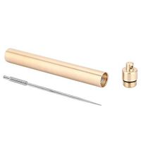 Alomejor Pill Box Bottle Brass Mini Waterproof Dry Copper Pill Fob Case Container Holder for Purse Pocket Outdoor Hiking Camping