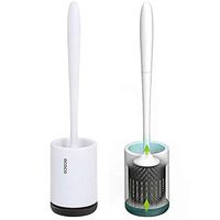 Glendan Toilet Brush and Holder Upgraded Modern Design with Soft Bristle,Bathroom Toilet Bowl Brush Set,Toilet Cleaning Brush Kit (Flooring)