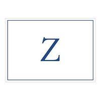 Caspari Navy Embossed Initials Boxed Note Cards in Letter Z, 16 Cards & Envelopes