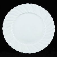 White Fluted 9" Plates (18)