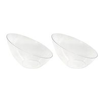 Party Essentials 8 oz. Clear N085621 Hard Plastic 8-Ounce Angled Serving Bowl, Pack of 2