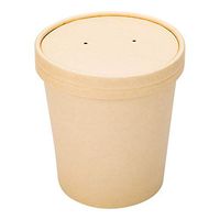 Paper Take-Out Soup Cup Lids - Round - Kraft - 16 oz - Large - 25ct Box - Cups Sold Separately - Restaurantware