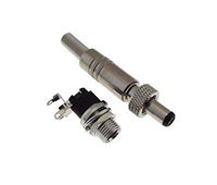 5.5mm x 2.1mm 5.5/2.1 DC Power Barrel Plug Jack Metal w/Lock Cap Panel Mount RA