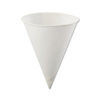 Konie Poly-Bag Rolled-Rim Paper Cone Cups, 4oz, White, 5000/Carton
