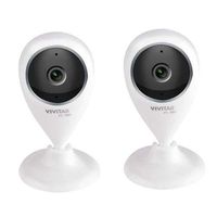 Vivitar IPC112G 720p Full HD Wide Angle View Wi-Fi Security Camera, White, 2-Pack