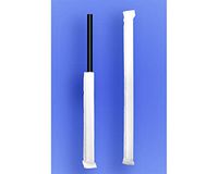 Wow Plastics Inc. Jumbo Straw 7.75" - Paper Wrapped - Black - 24/500 (12,000/Case)