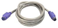 QVS 6ft Mini6 Male to Female PS/2 Keyboard Extension Cable with Purple Connectors
