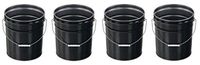Vestil Pail-STL-RI-UN Steel Pail with Handle, 5 Gallon Capacity, Black (Pack of 4)