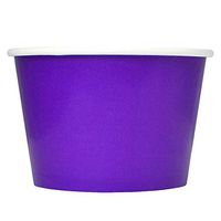 [50 Count] Purple Paper Ice Cream Cups - 8 oz Dessert Bowls Perfect For Frozen Treats And Yummy Desserts - Frozen Dessert Supplies