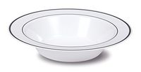 Select Settings [50 COUNT] (12 oz) Silver Rim Plastic Bowls