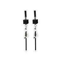 Meolin Geometric Triangle Bar Drop Earring Elegant Long Dangle Earrings,Silver,7.60.7cm